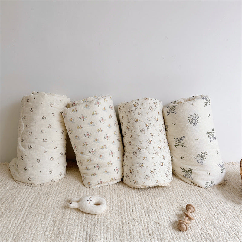 Summer Cotton Quilt Set with Floral Patterns - Multiple Sizes & Styles