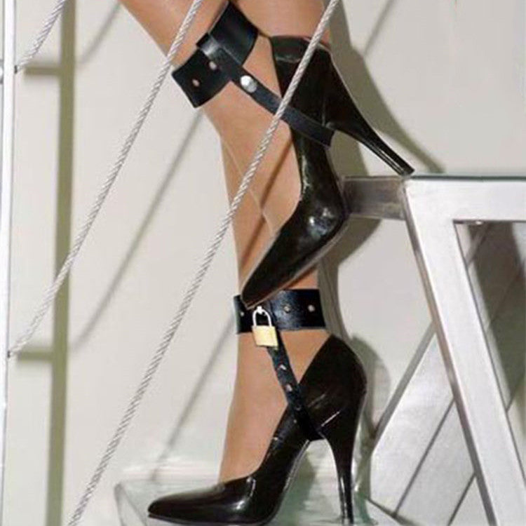 Women's Fashion Leather High Heels Fixed Strap - Multiple Colors