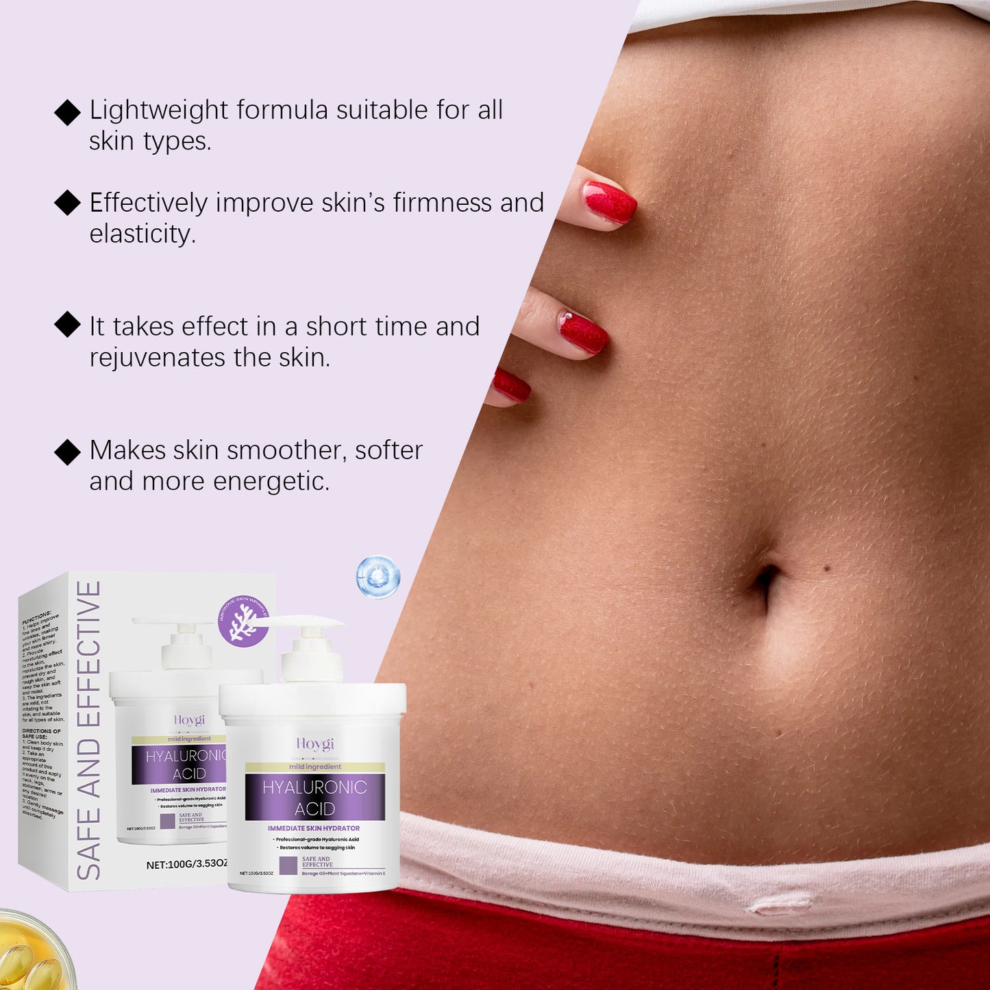 Hyaluronic Acid Body Cream - Moisturizing & Skin Firming Lotion