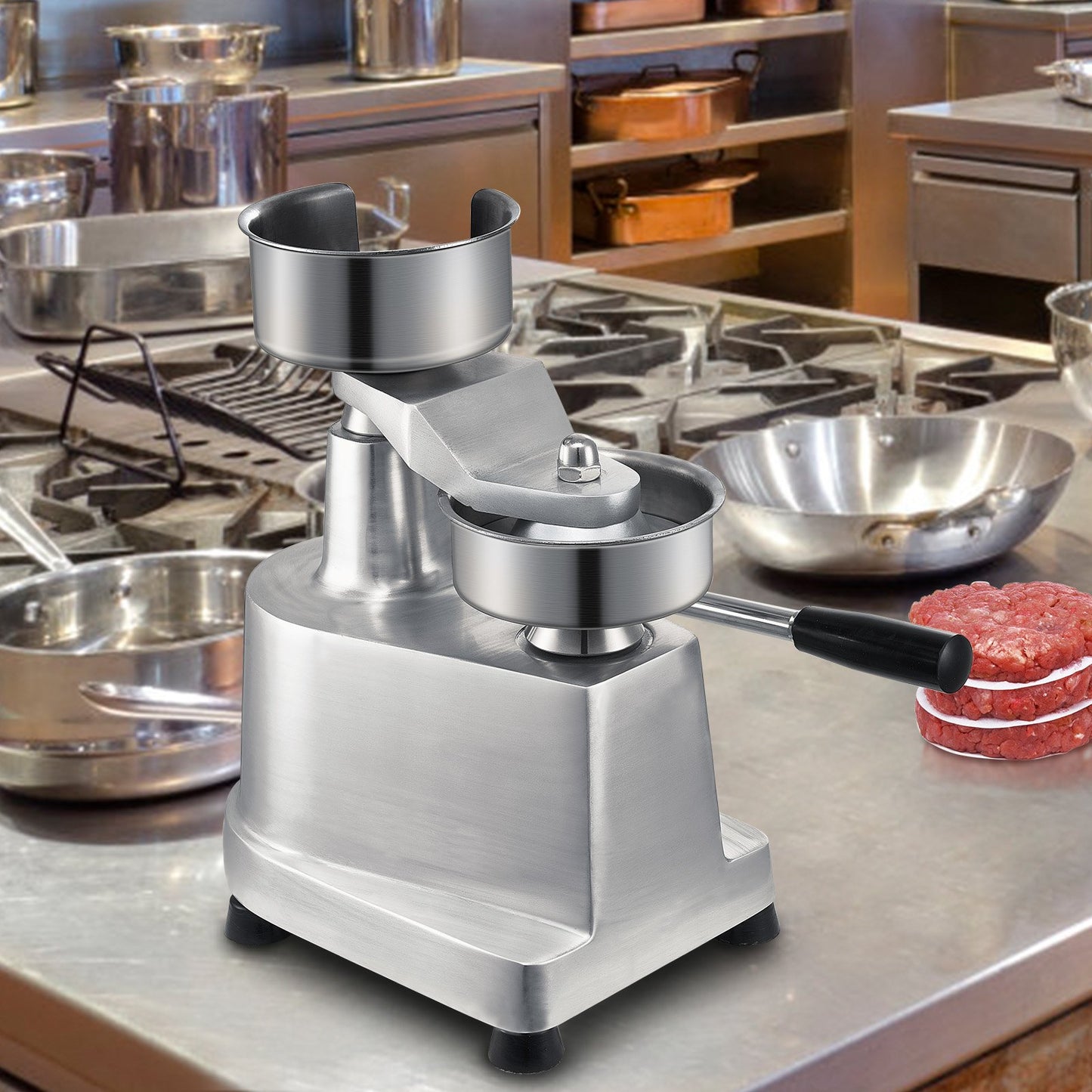 Heavy Duty Hamburger Patty Maker - 5-Inch Stainless Steel Press