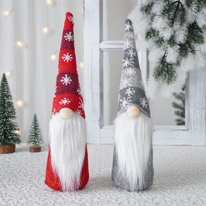 Christmas Faceless Doll Pendant - Long Body Holiday Decoration, Elderly Style