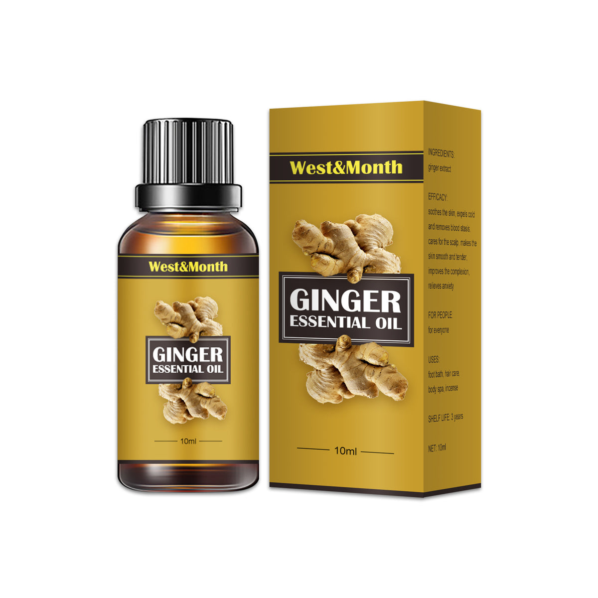 Ginger Body Shaping Essential Oil for Firming & Moisturizing - 10ml, 30ml, 6pcs Variants