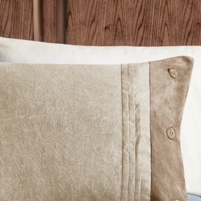 7 Piece Faux Suede Comforter Set - Cozy Lodge Style Bedding