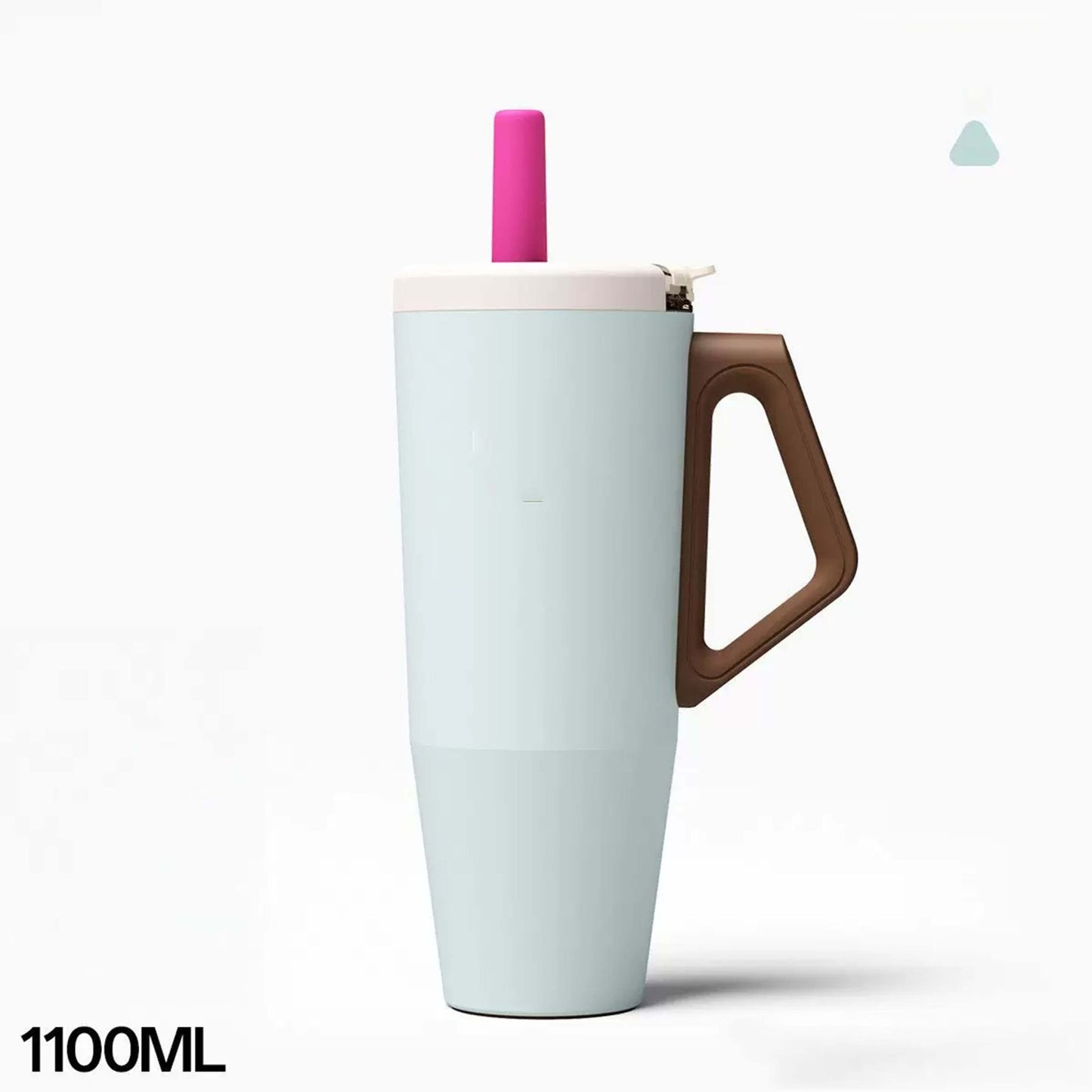 Insulated Stainless Steel Cup with Handle and Straw - 1100ml Multiple Colors