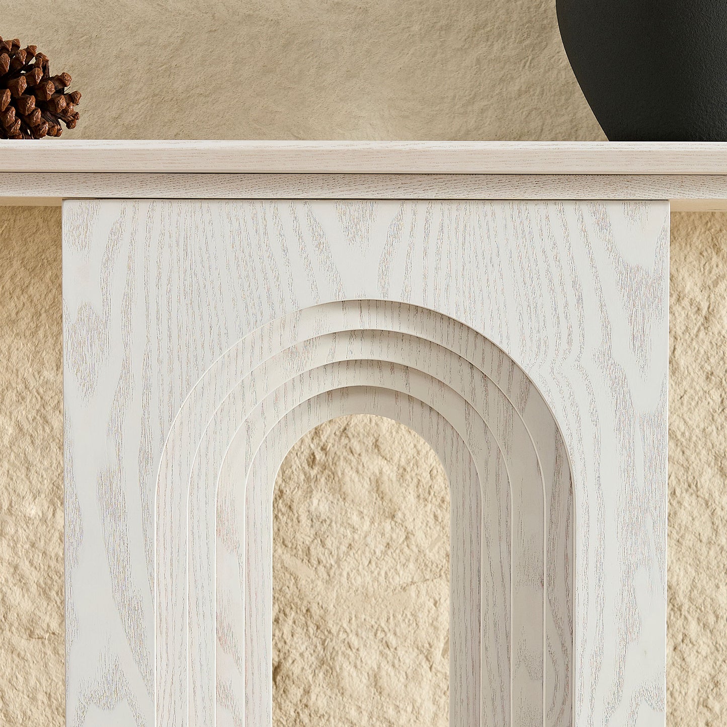 47.24-Inch Modern White Console Table with Loopback Design