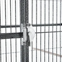 Rolling Bird Cage with Storage Shelf and Food Containers - Black/Gray, 1005x833x200mm
