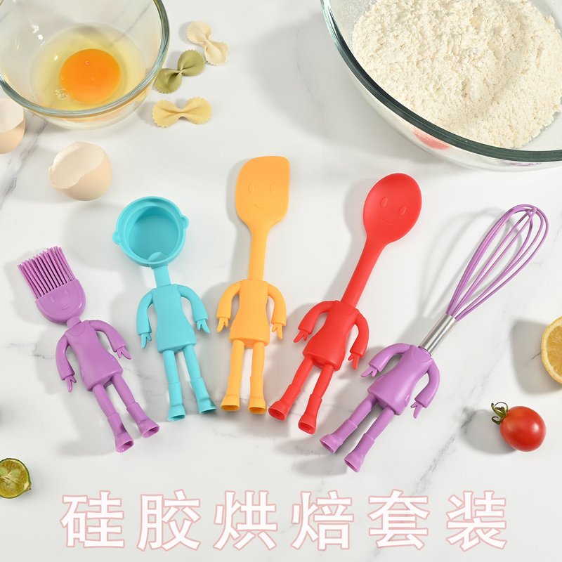 Children's Baking Silicone Tool Set - 5-Piece Kitchen Baking Tools
