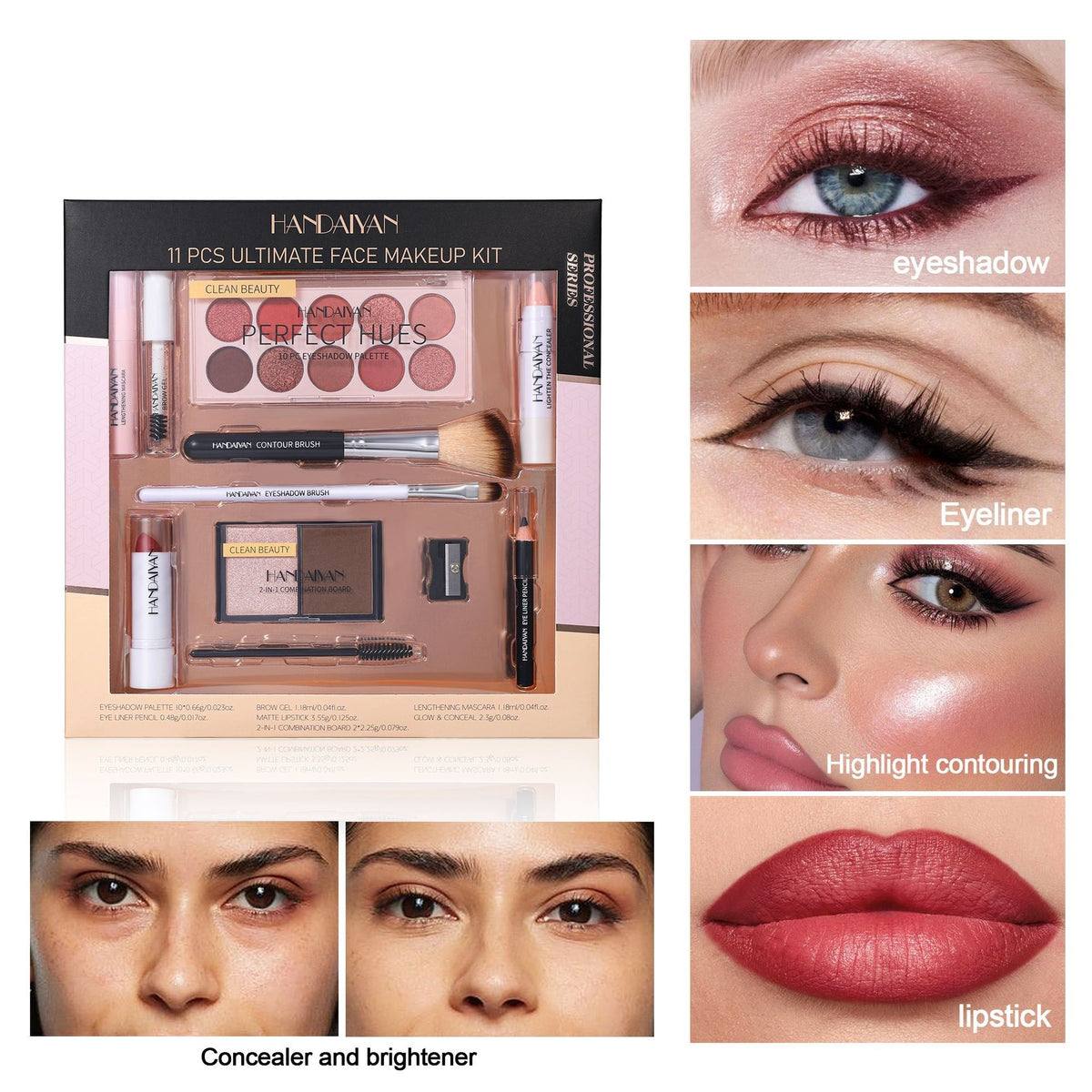 12-Piece Makeup Set for Beginners Waterproof & Long-Lasting Cosmetics Kit