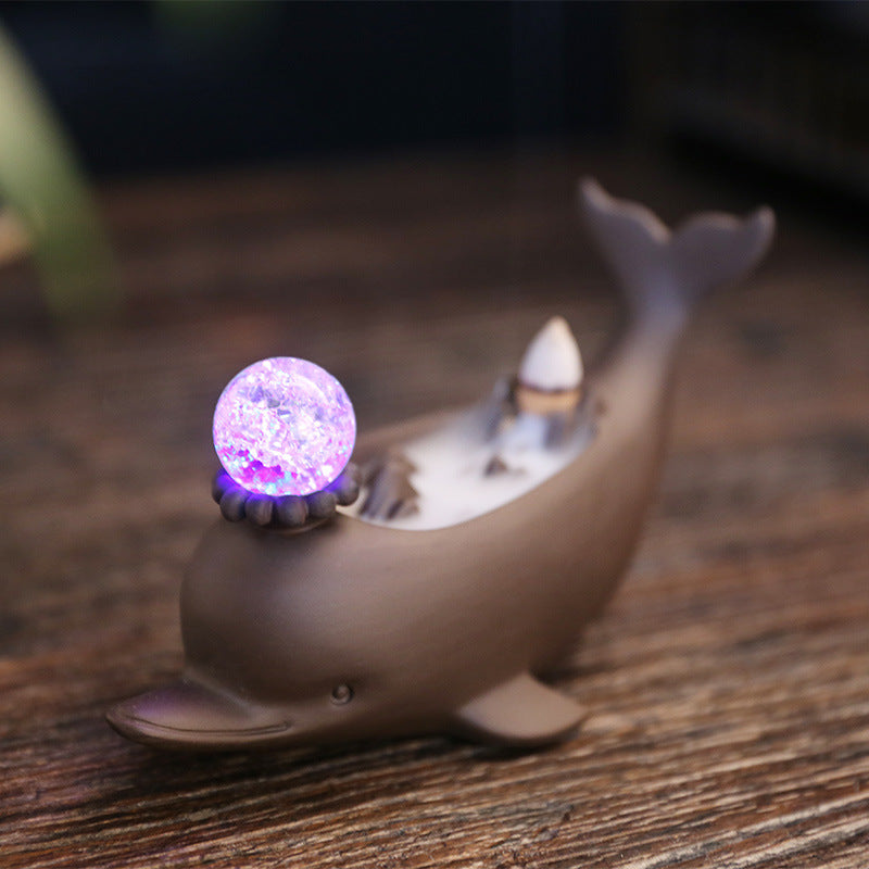Ceramic Purple Sand Backflow Incense Burner Zen Home Decor