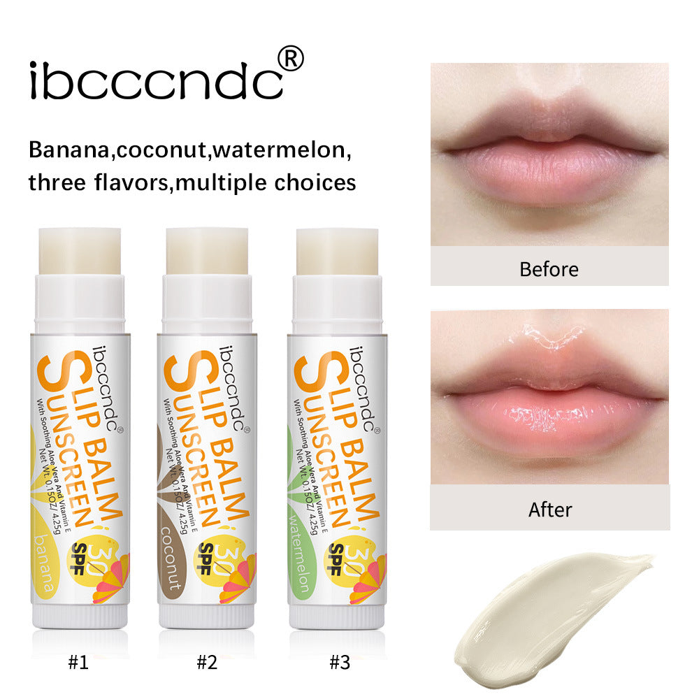 Moisturizing Lip Balm Set - Water, Coconut, Banana Flavors, Hydrating Lip Care