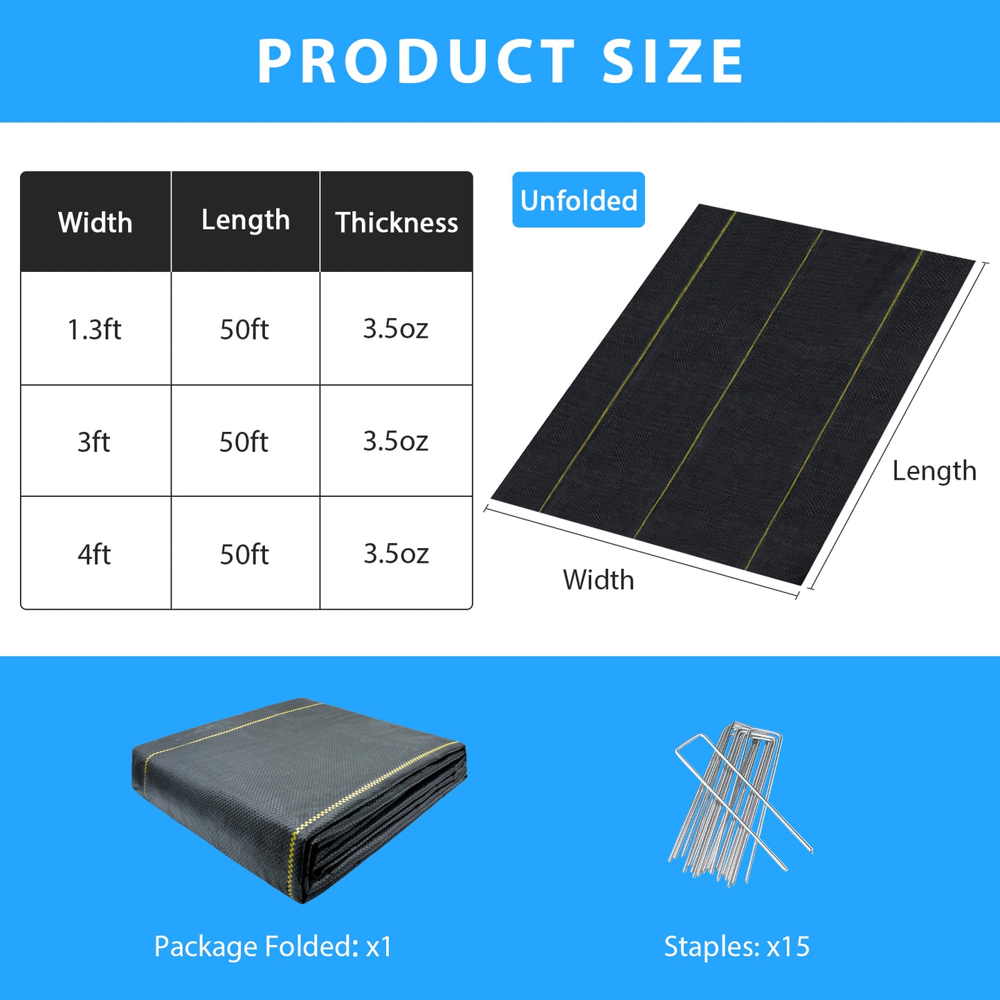 Black Weed Control Landscape Fabric for Garden and Landscaping