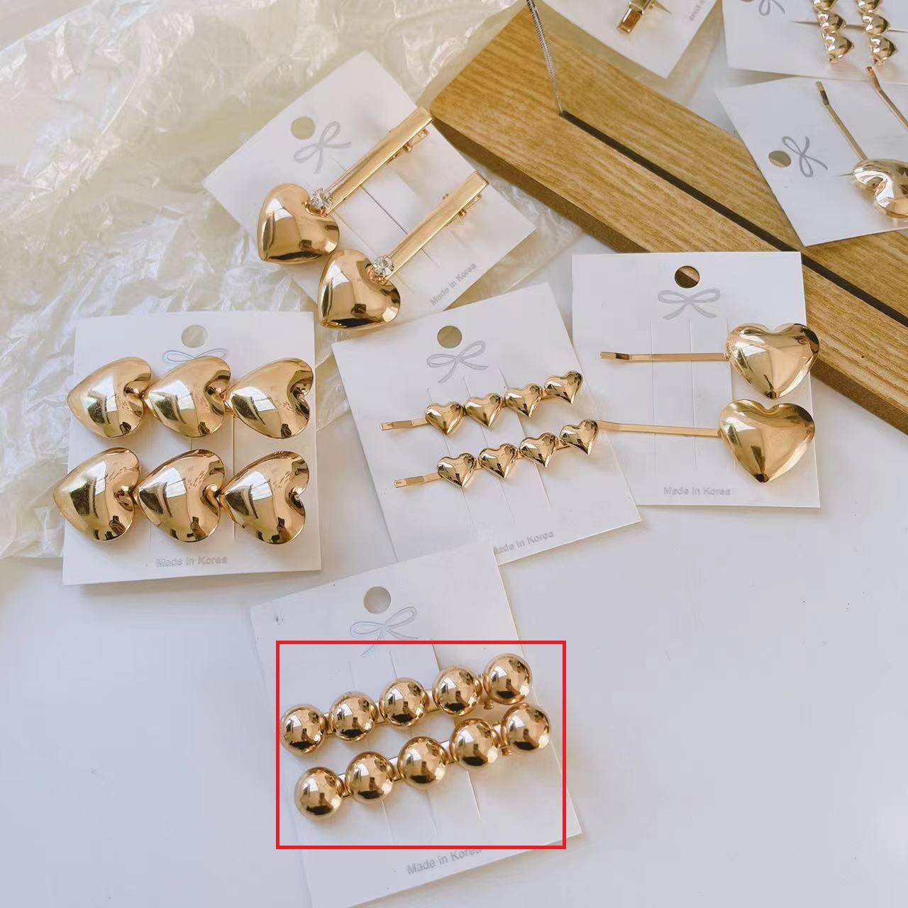 Metal Heart Hair Clip - Gold & Silver Hair Accessories for Women