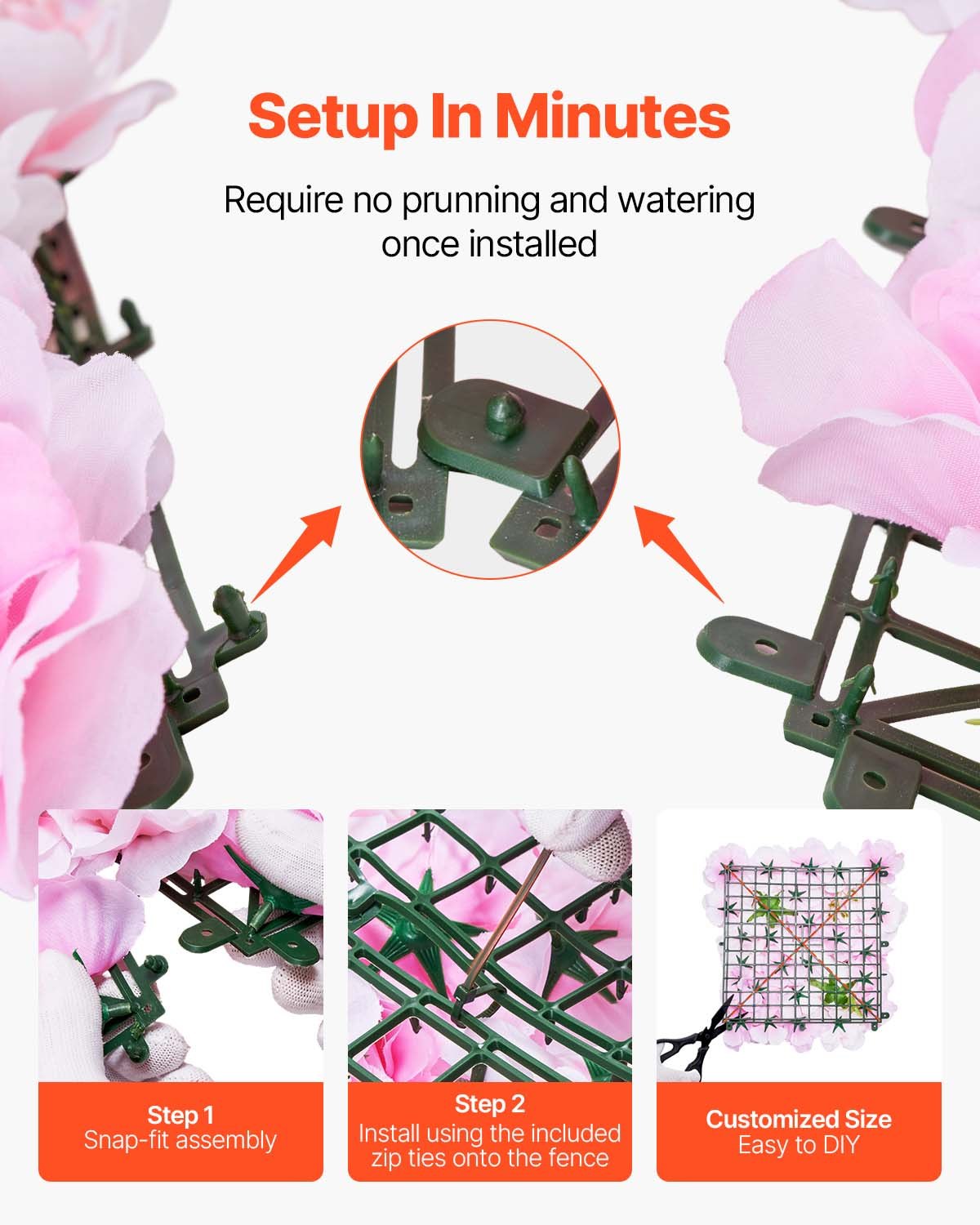 Pink 3D Flower Wall Panel 12-Pack - Artificial Floral Wall Covering for Wedding Privacy