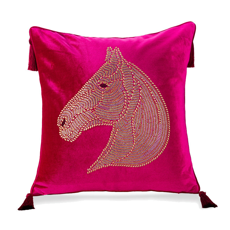 Horse Head Pillow Cover for Bedside & Home Decor - Plush Cushion Case