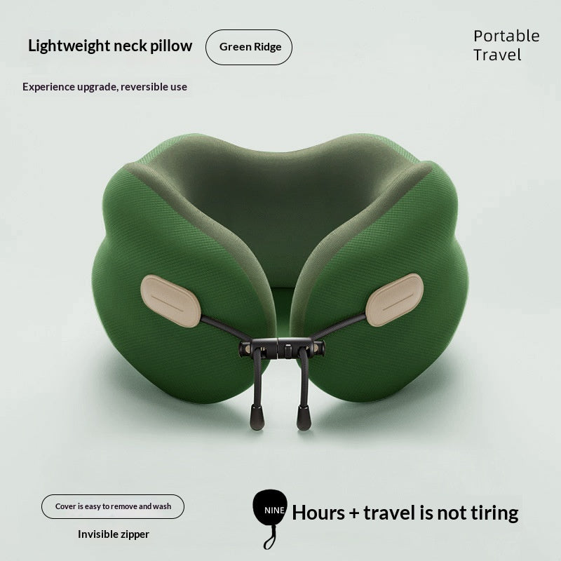 Memory Foam U-Shaped Neck Pillow with Portable Storage Bag for Travel