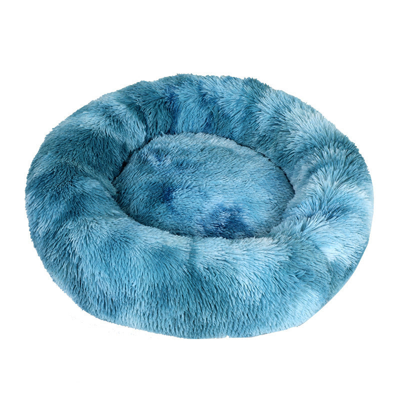 Round Plush Dog Bed for Small to Large Pets - Keeps Warm in Autumn and Winter