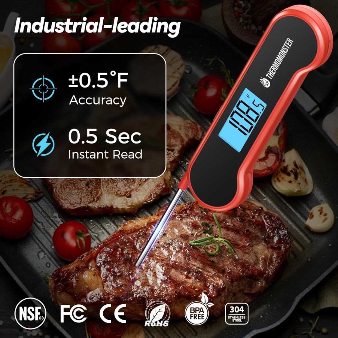 Digital Cooking Thermometer with Instant Read Precision