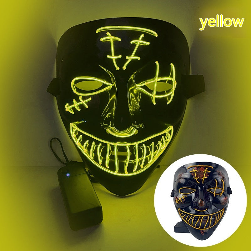 LED Halloween Mask Luminous Party Mask with V-Shaped Pirate Eye Design