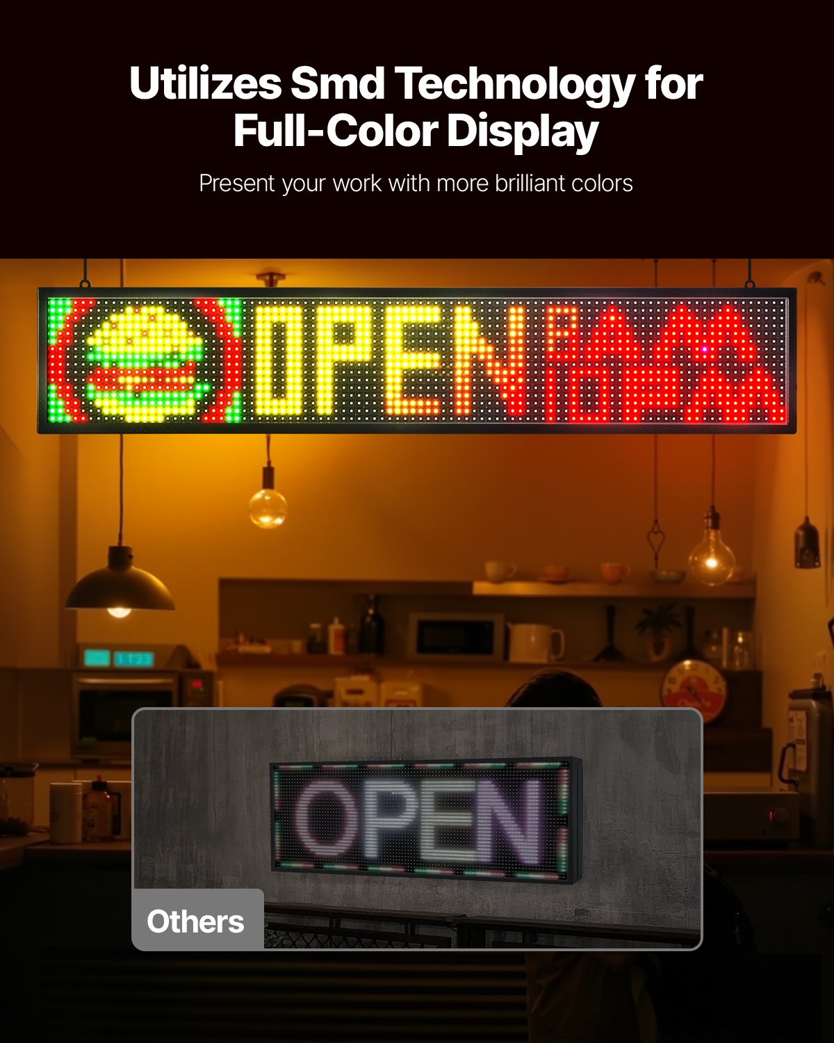 Programmable LED Sign - 40x8 Digital Scrolling Display Board