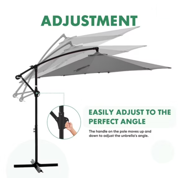 10ft Outdoor Patio Umbrella with Aluminum Stand UV Protection for Garden & Pool Gray