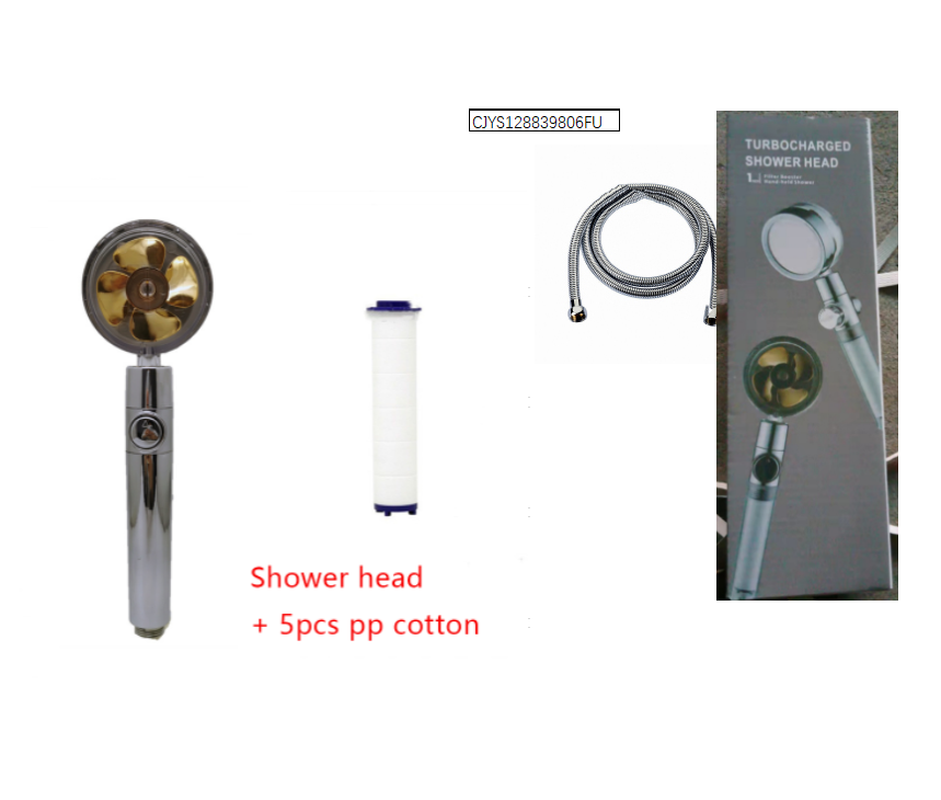 Water Saving Shower Head with Rotating Nozzle and High Pressure Spray
