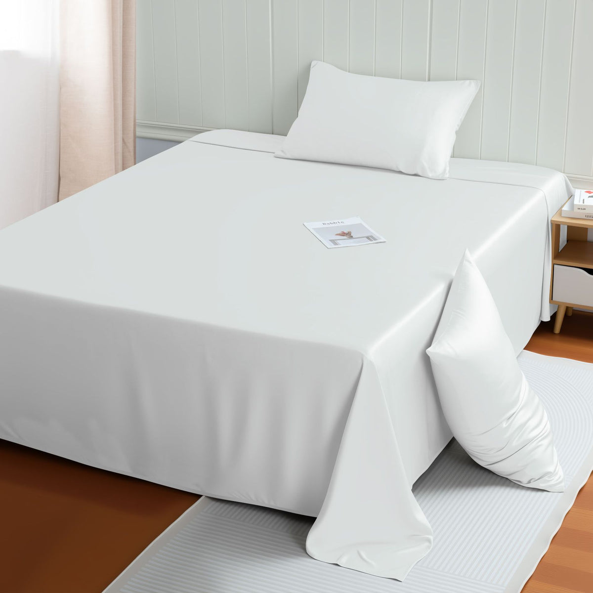 High-End Solid Color Bamboo Fiber Bed Sheet for Summer Sleep