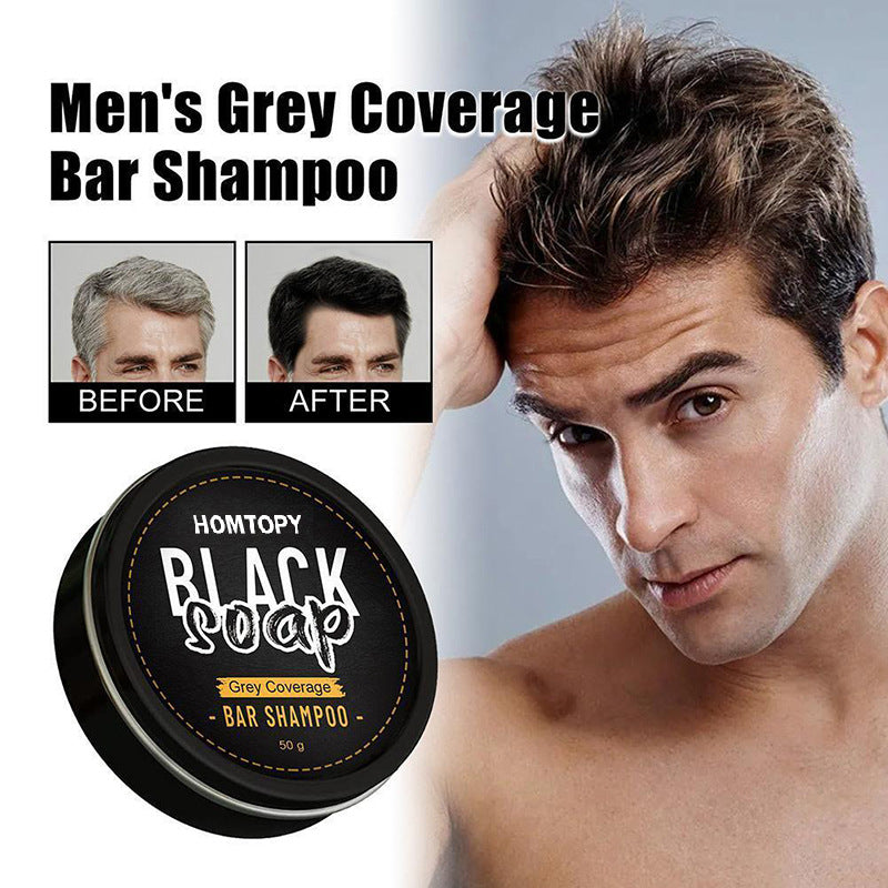 Men's Moisturizing Shampoo Soap for White Hair Care - 50g