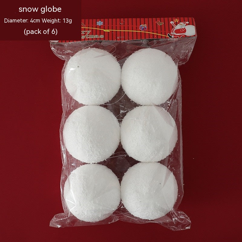 Christmas Tree Ornaments Snowball Set - White Foam Holiday Decor