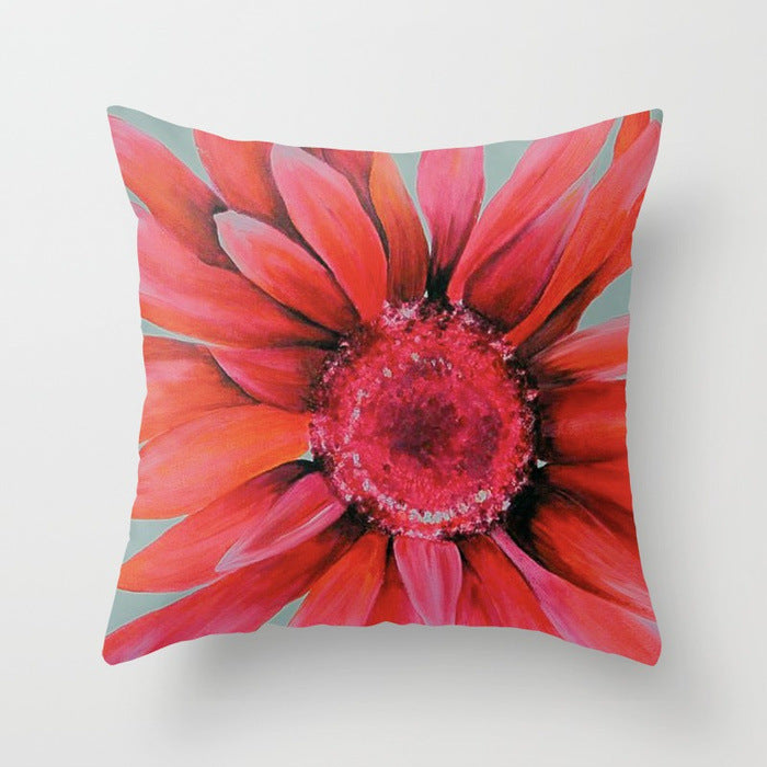 Simple Flower Pillow Cover 45x45cm Modern Cushion Case Polyester