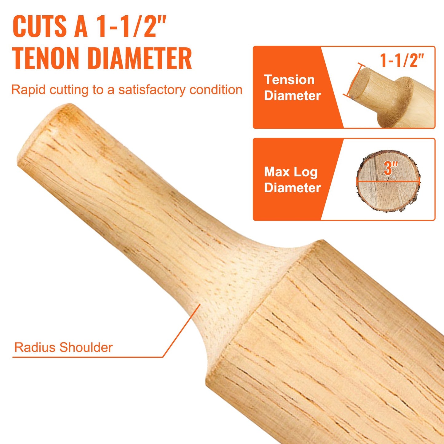 10.5 Inch Log Furniture Cutter with Dual Steel Blades - DIY Woodworking Tool