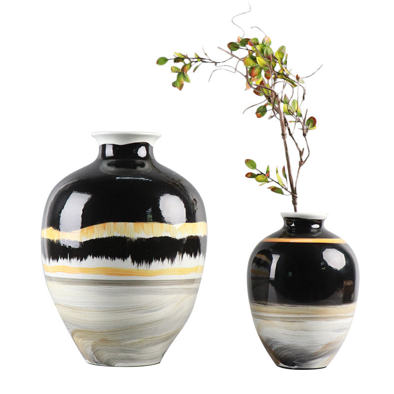 Modern Ceramic Vase with Creative Chinese Design - Home Decor