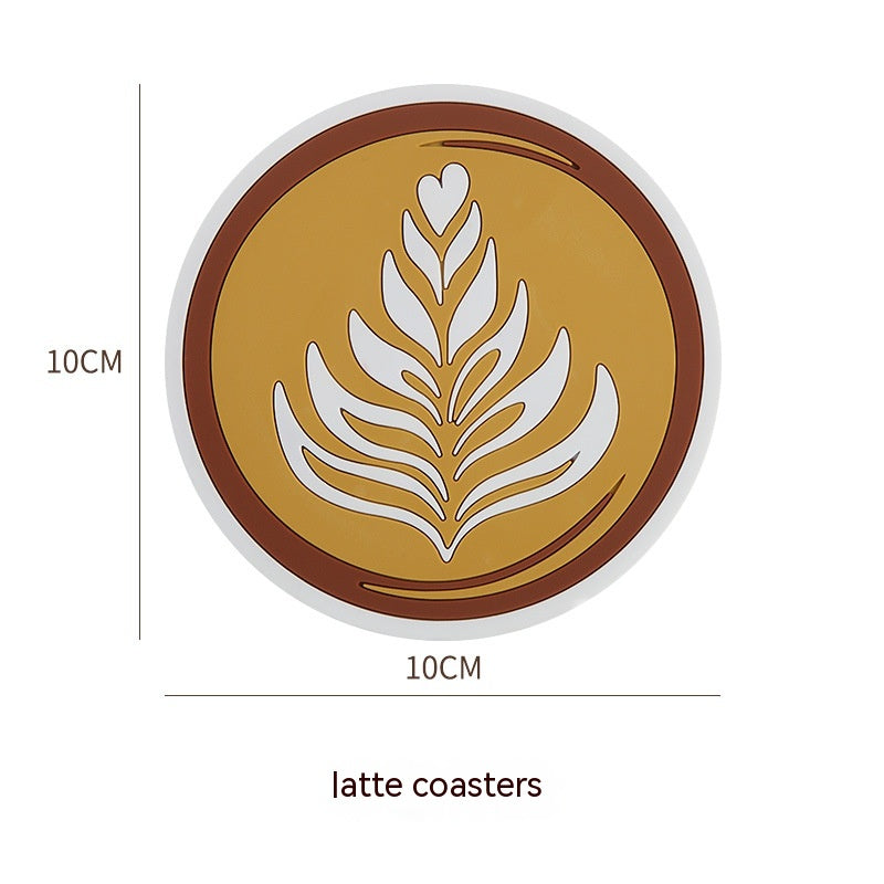 Anti-Scald Round Coffee Cup Mat - Thickened PVC Drink Coaster Set