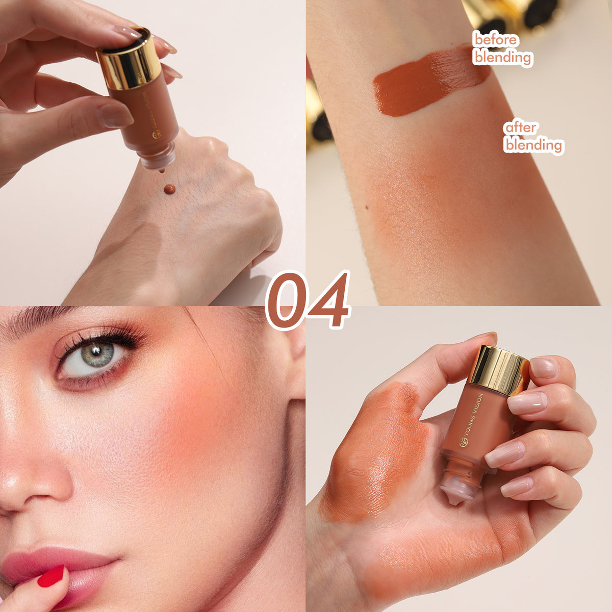Liquid Blush for Women - Silky Natural Dropper Makeup Rouge - Multiple Colors