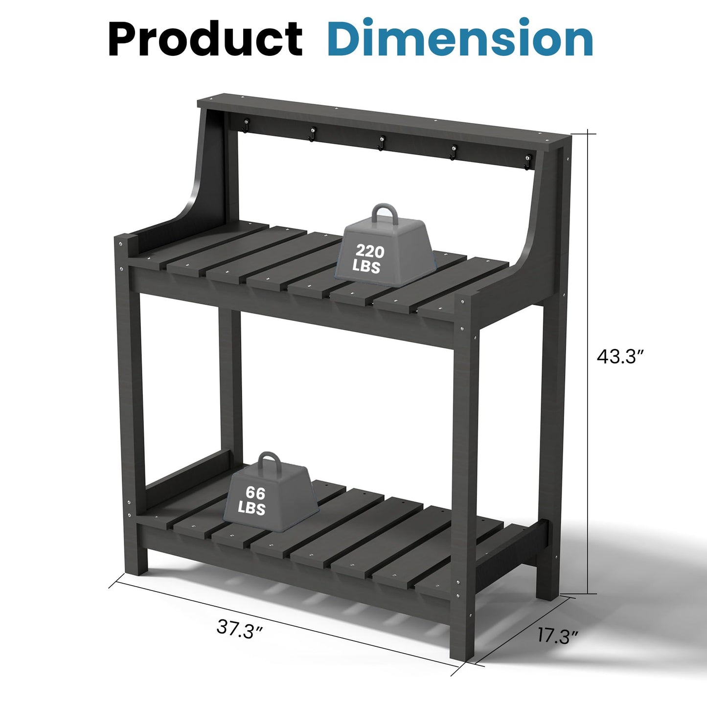 Potting Benches For Outside, HDPE Garden Table All Weather, Outdoor