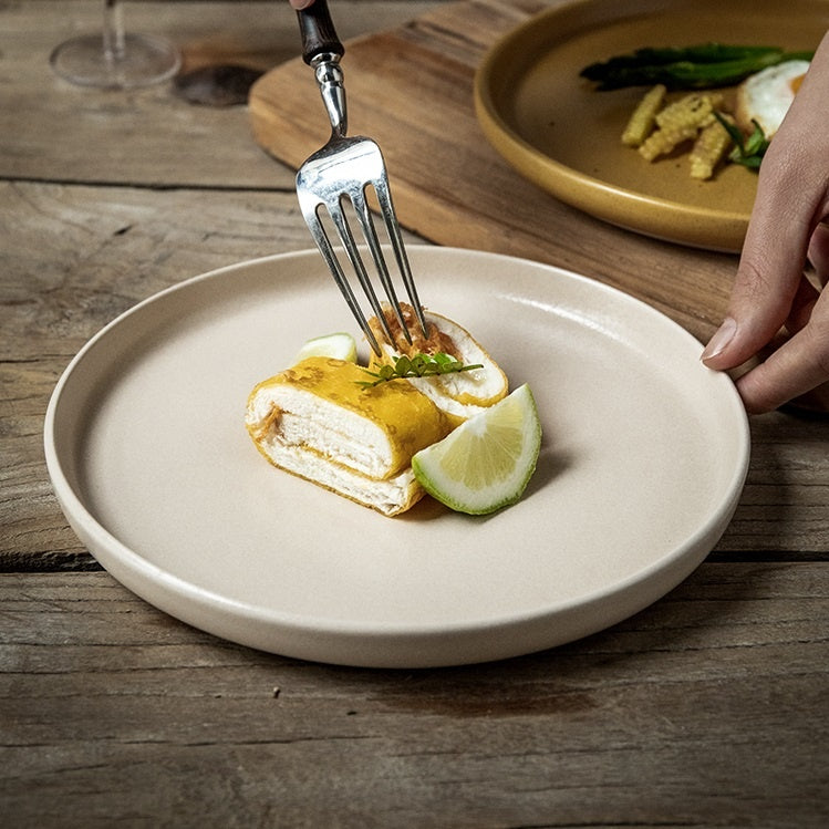 Solid Color Nordic Style Ceramic Plate – 8.5 Inch Dinnerware Set, Kitchen & Dining