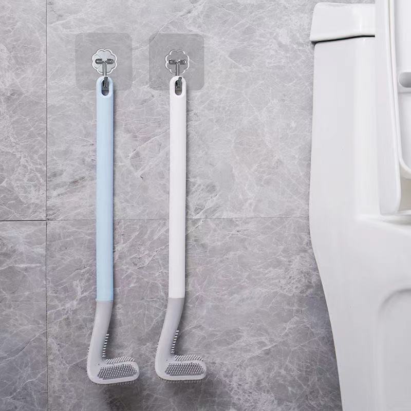 Silicone Non-Dead Corner Toilet Cleaning Brush Wall Mount Bathroom Tool