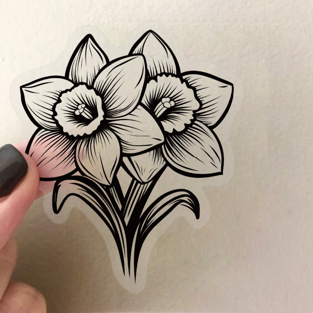 50 Black and White Plant PET Graffiti Stickers - Decorative Garden Decor