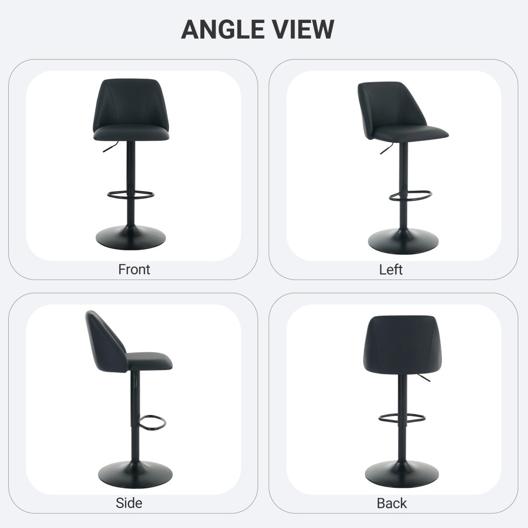Adjustable Upholstered Swivel Bar Stools - Set of 1