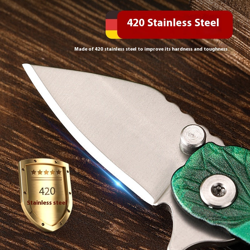 Folding Stainless Steel Kitchen Knife - High Hardness, Modern Design