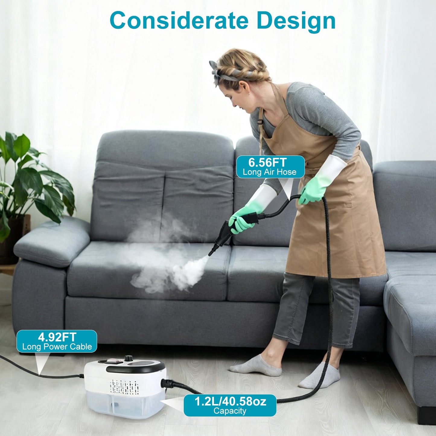 2500W Handheld Steam Cleaner for Car, Floor, Mattress, Windows & More