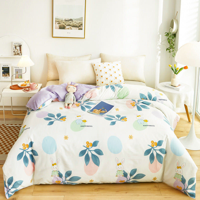 Cotton Bedding Set for Dormitory, Single & Double Quilt Covers - Multiple Sizes & Patterns
