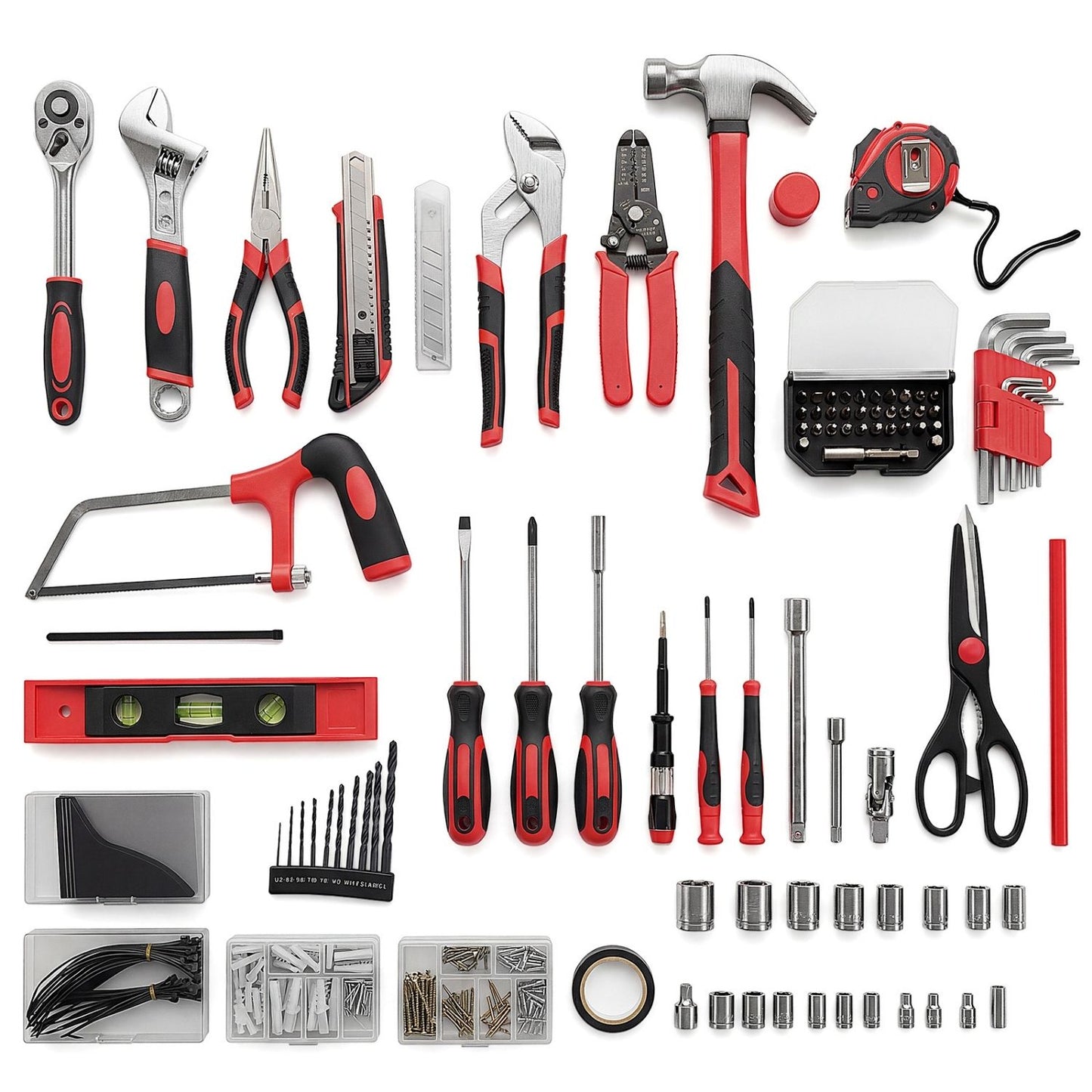 Home and Auto Repair Tool Kit with Drawer Storage Toolbox - Complete Hand Tools Set for DIY and Professional Use