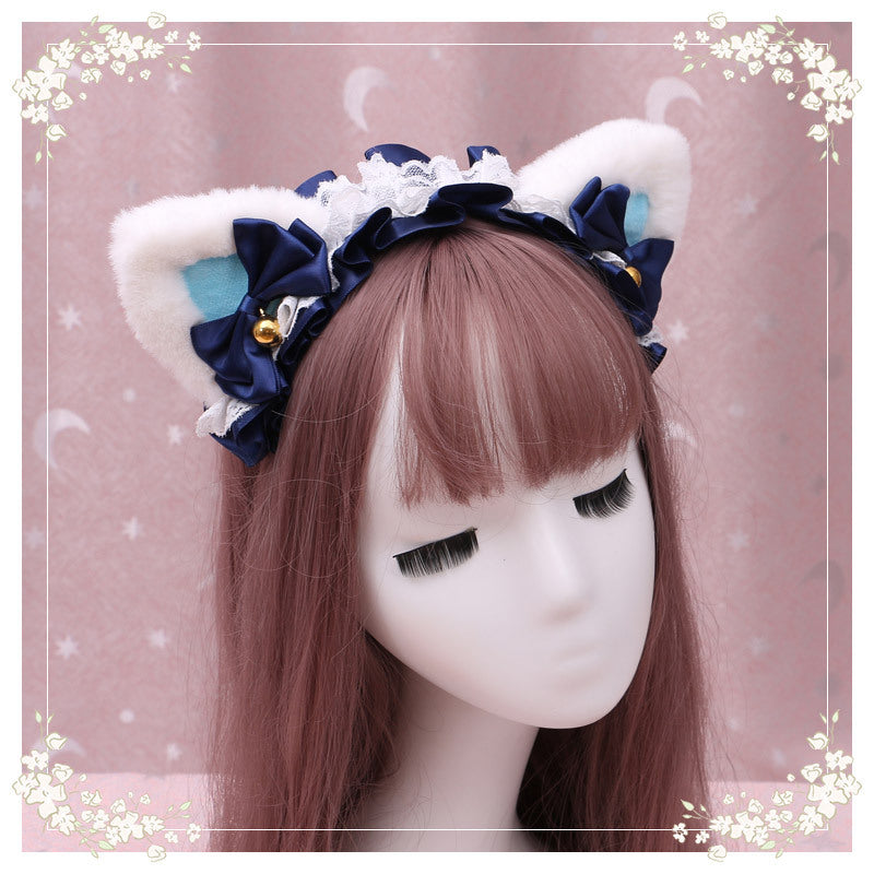 Lolita Cat Ear Headband with Lace - Hair Accessory