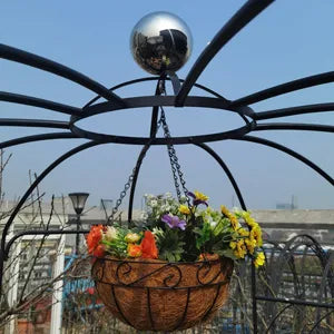 Metal Garden Arch Iron Arbor - 81.3" dia x 114.2" High, Cream White