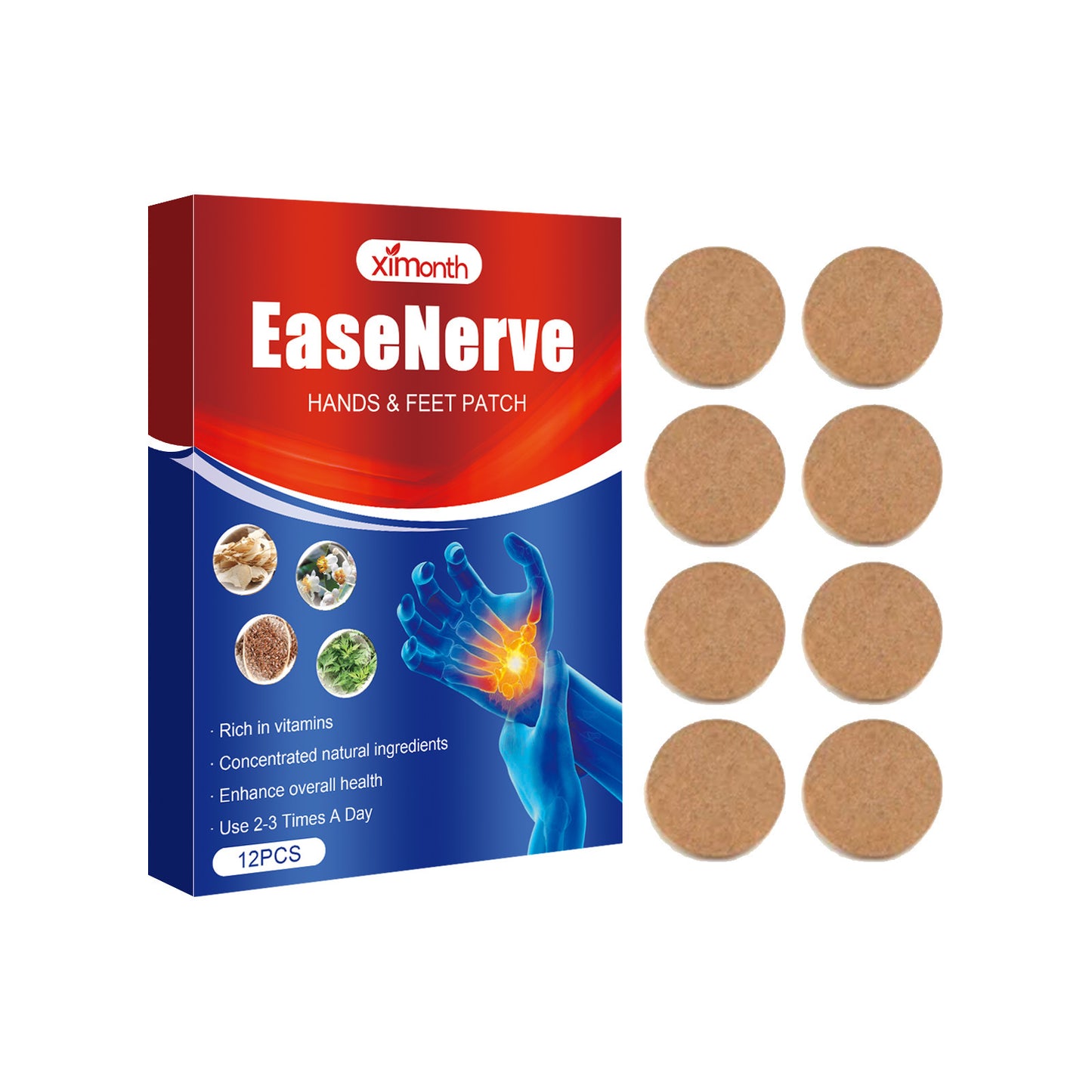 Hand and Foot Joint Care Patch - 12pcs Natural Herbal Pain Relief