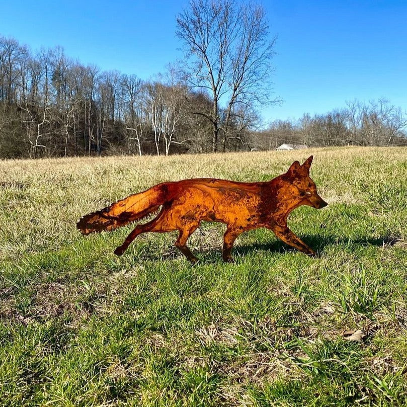 Outdoor Fox Resin Decor Plug-in Animal Statue - Large, Medium, Small