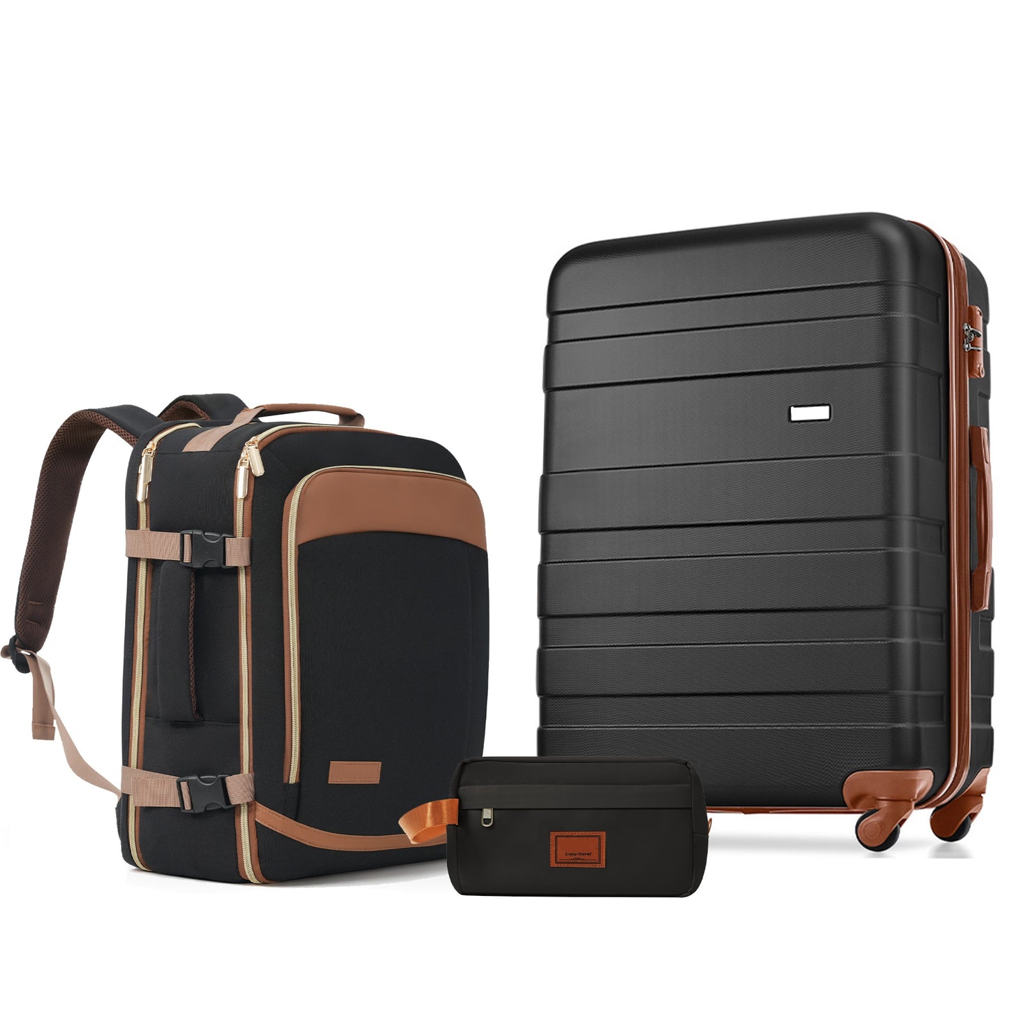 3-Piece Luggage Set - 28-Inch Checked Suitcase, Travel Duffel & Toiletry Bag