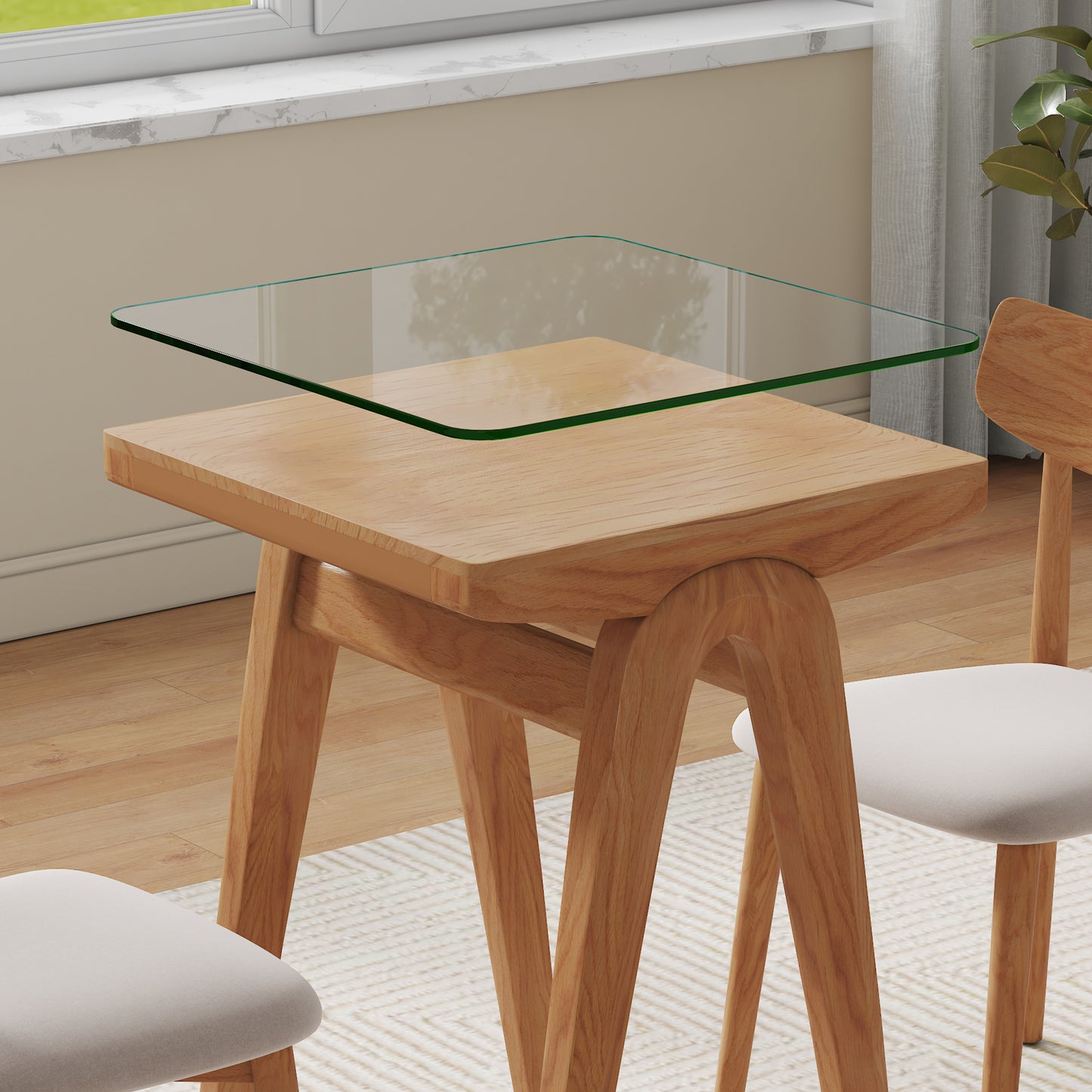 ONLY Separate Glass Table.20-inch Square Heat-Resistant Clear