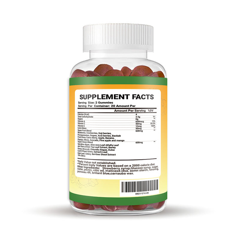 Fruit and Vegetable Gummies - Daily Nutritional Supplement - 40 Count