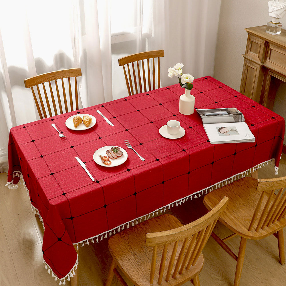 Waterproof Cotton Linen Tablecloth for Farmhouse Dining Room